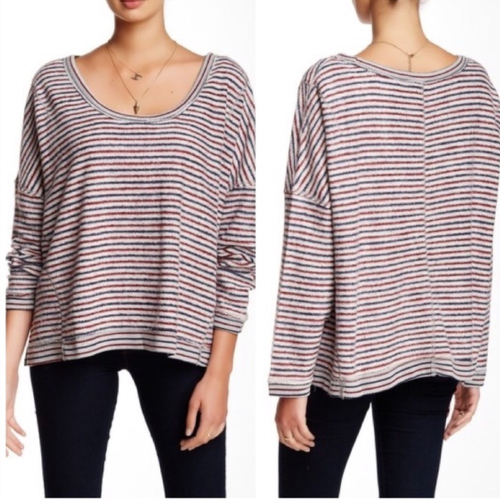 Free People Little Ann Striped Pullover Sweater